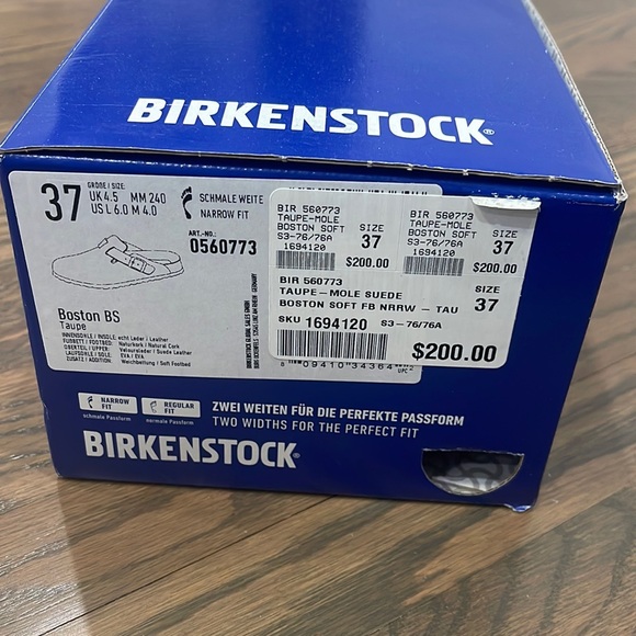 *SOLD* Birkenstock Boston Taupe Suede - Picture 2 of 4